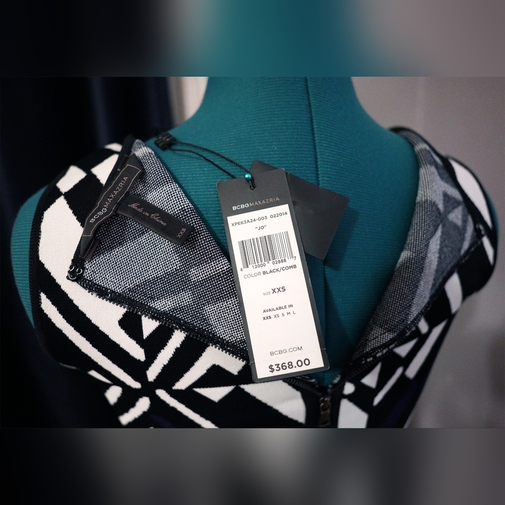 BCBG Max Azria Jo geometric jacquard dress, XXS/00 - Picture 7 of 8